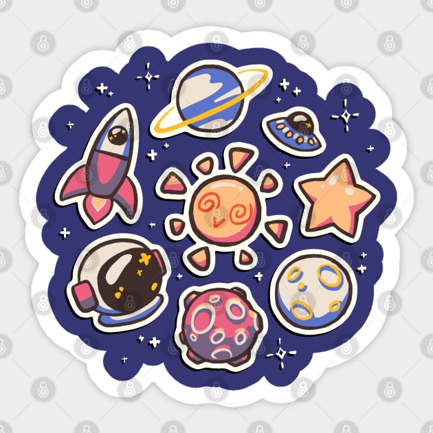 Space Sticker by densukii